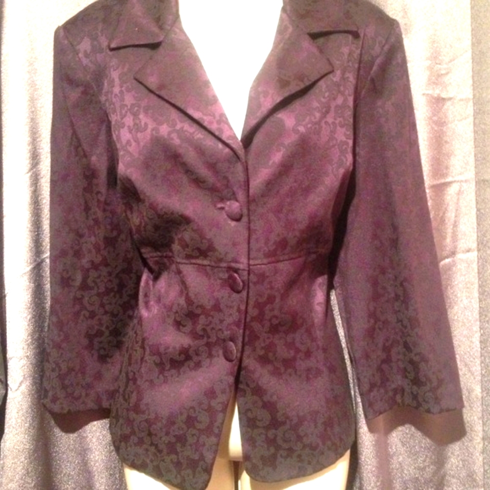 DAMASK PRINT TAILORED JACKET - Picture 2 of 5